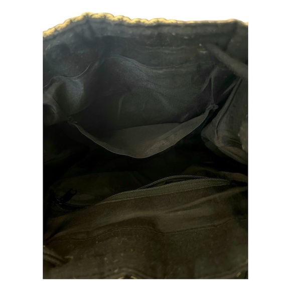 Boho Hippie Gypsy Embroidered Art to Wear Floral Cinch Sack Backpack Handbag - Picture 9 of 10